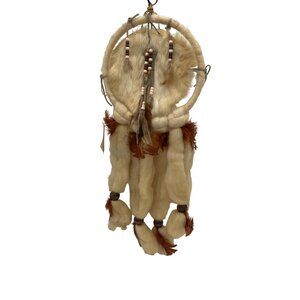 LARGE Handmade Native American-Inspired Mandella Wall Hanging Authentic Feathers